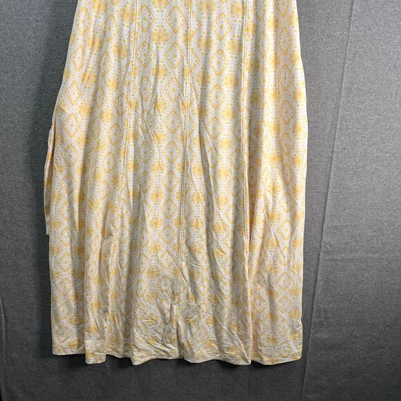 Cuddl Duds Petite Flexwear Paneled Maxi Dress Yellow Eyelet, Petite Small - Picture 5 of 11
